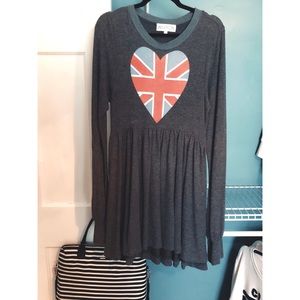 wildfox | united kingdom flag heart dress